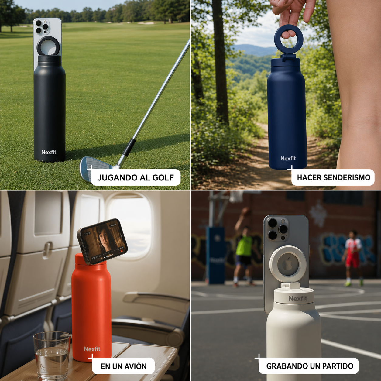 Botella con soporte magnético para teléfono | Nexfit