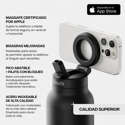 Botella con soporte magnético para teléfono | Nexfit