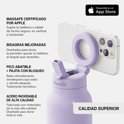 Botella con soporte magnético para teléfono | Nexfit