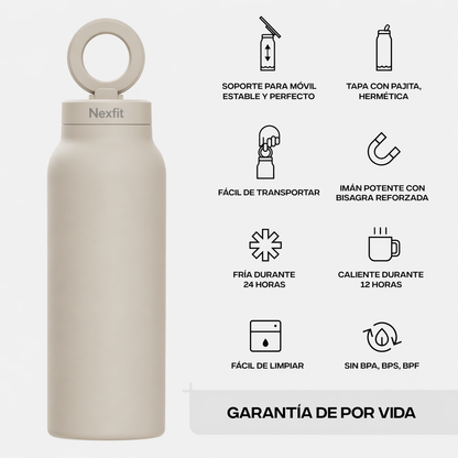 Botella con soporte magnético para teléfono | Nexfit