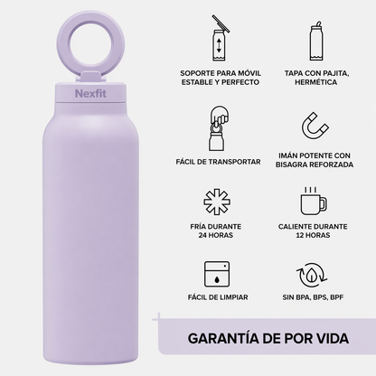 Botella con soporte magnético para teléfono | Nexfit
